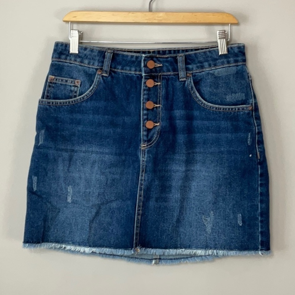 Roxy denim skirt button fly